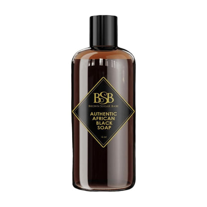 Brown Sugar Babe African Black Soap Körperwäsche – Authentische afrikanische Formel mit Sheabutter, feuchtigkeitsspendende & pflegende Flüssigseife für Gesicht und Körper, ideale Reinigung für Männer und Frauen