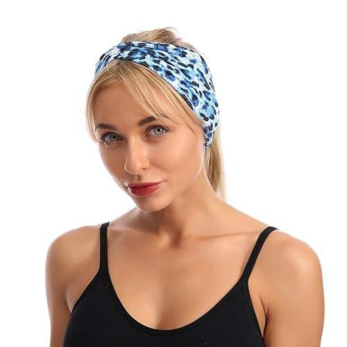 WLngtv 2 Stück Lila Damen Leopardenmuster Elastisches Stirnband Fitness-Haarband - Modische Haarbänder und Haaraccessoires