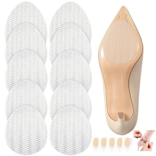 5 Paar Klare, rutschfeste Schuhsohlen-Aufkleber, Fersenschutz für Stilettos, Pumps & Abendschuhe – Transparente Anti-Rutsch-Pads