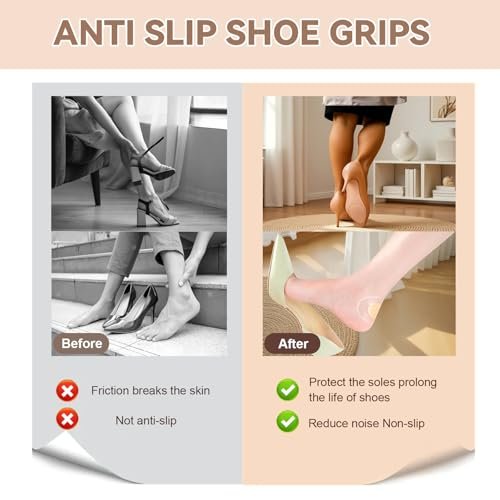 5 Paar Klare, rutschfeste Schuhsohlen-Aufkleber, Fersenschutz für Stilettos, Pumps & Abendschuhe – Transparente Anti-Rutsch-Pads