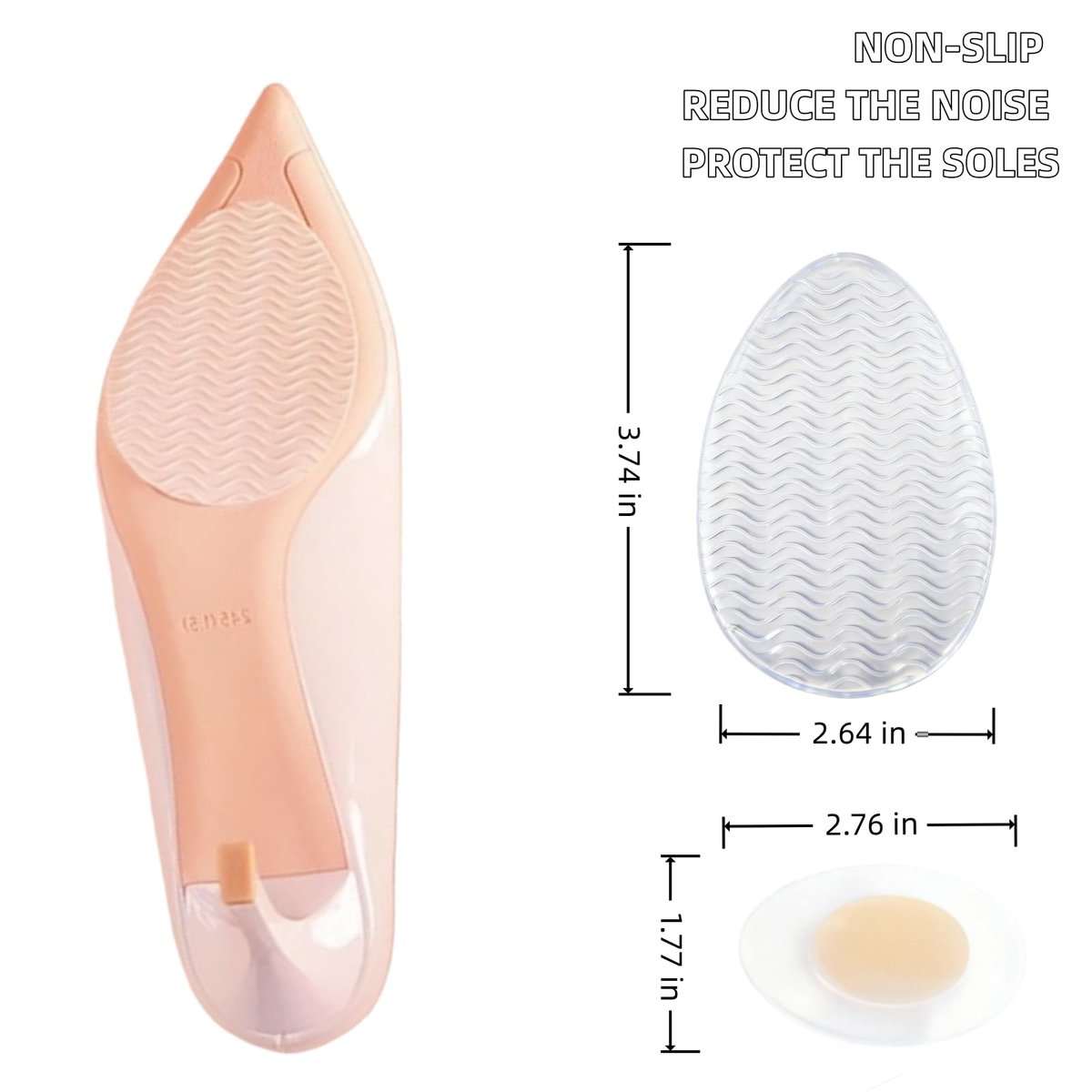 5 Paar Klare, rutschfeste Schuhsohlen-Aufkleber, Fersenschutz für Stilettos, Pumps & Abendschuhe – Transparente Anti-Rutsch-Pads