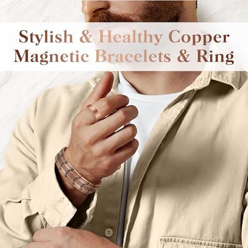 Mahnco Kupferarmband für Herren – 3X Ultra-Stärke 99,99% reines Kupfer mit Magneten, magnetisches Armband mit verstellbarem Größenwerkzeug