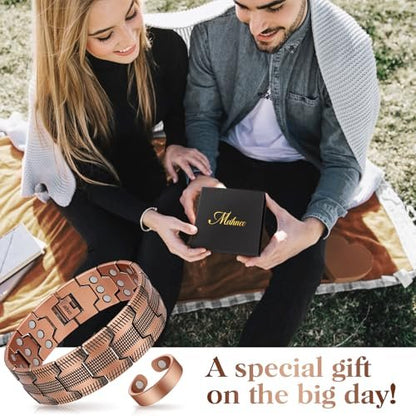 Mahnco Kupferarmband für Herren – 3X Ultra-Stärke 99,99% reines Kupfer mit Magneten, magnetisches Armband mit verstellbarem Größenwerkzeug