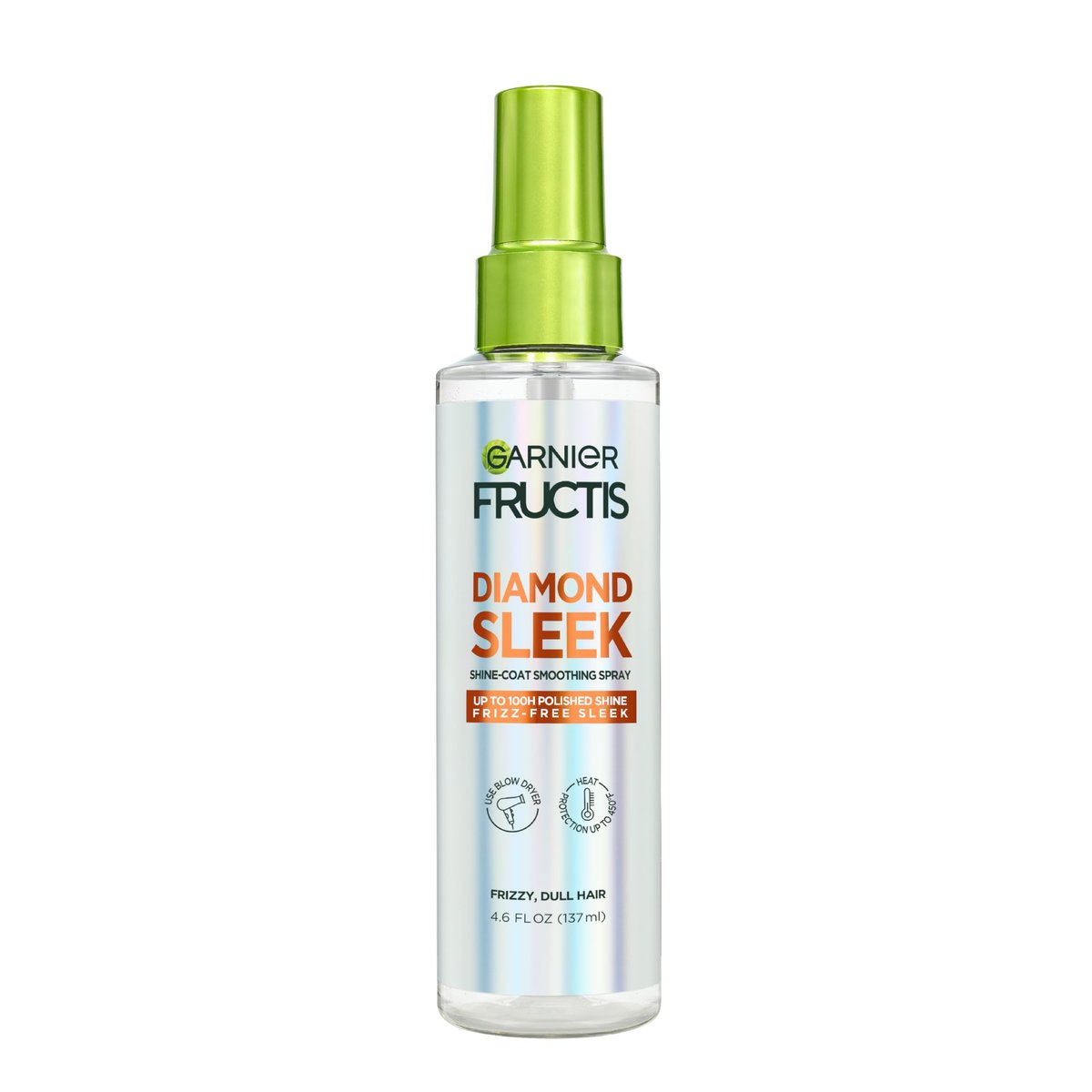 Garnier Fructis Diamond Sleek Haarspray für Glanz, Frizz-Kontrolle und Hitzeschutz – mit veganem Keratin-Komplex und Arganöl, 4,6 Fl Oz