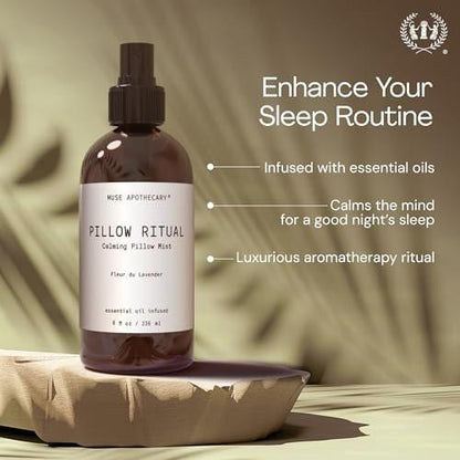 Muse Apothecary Pillow Ritual – Beruhigendes Kissen- und Raumspray mit Bergamotte, Lavendel & Sandelholz, 118 ml