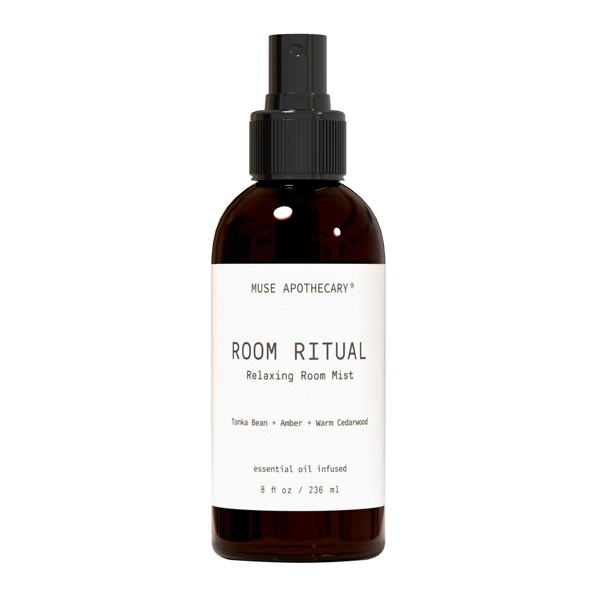 Muse Apothecary Room Ritual - Aromatischer und entspannender Raumnebel mit natürlichen ätherischen Ölen - 240 ml, Tonkabohne + Amber + Warmes Zedernholz