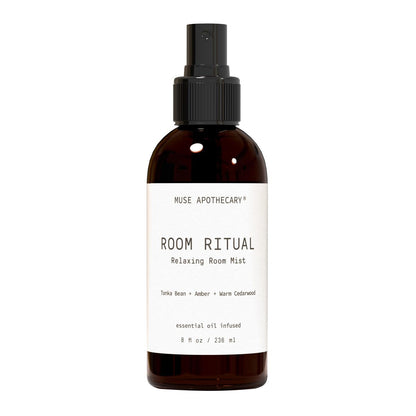 Muse Apothecary Room Ritual - Aromatischer und entspannender Raumnebel mit natürlichen ätherischen Ölen - 240 ml, Tonkabohne + Amber + Warmes Zedernholz