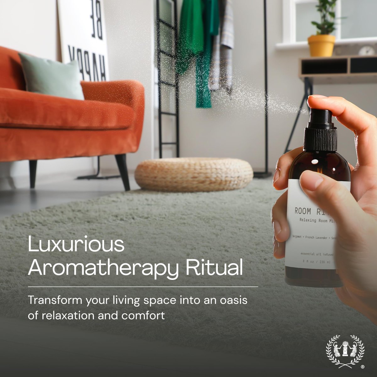 Muse Apothecary Room Ritual - Aromatischer und entspannender Raumnebel mit natürlichen ätherischen Ölen - 240 ml, Tonkabohne + Amber + Warmes Zedernholz