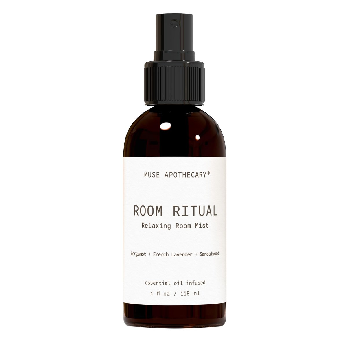 Muse Apothecary Room Ritual – Aromatischer und entspannender Raumnebel mit natürlichen ätherischen Ölen – 118 ml, Bergamotte + Französischer Lavendel + Sandelholz