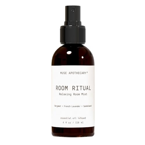 Muse Apothecary Room Ritual – Aromatischer und entspannender Raumnebel mit natürlichen ätherischen Ölen – 118 ml, Bergamotte + Französischer Lavendel + Sandelholz