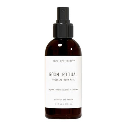 Muse Apothecary Room Ritual - Aromatischer und entspannender Raumspray mit natürlichen ätherischen Ölen - 240 ml, Bergamotte + Französischer Lavendel + Sandelholz