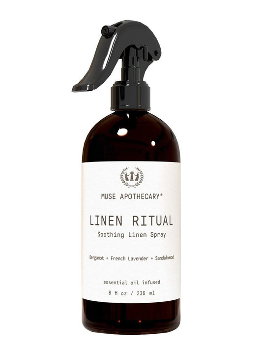 Muse Apothecary Linen Ritual – Aromatischer, beruhigender Wäsche- und Raumspray mit Bergamotte, französischem Lavendel und Sandelholz – 8 oz