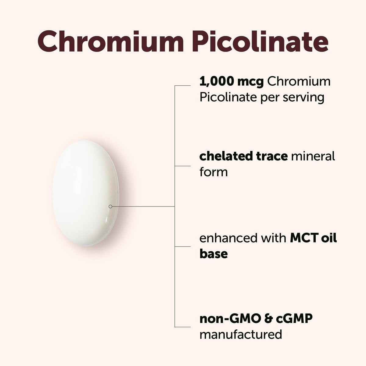 Micro Ingredients Chrom Picolinat 1.000 mcg pro Portion, 500 Weichkapseln, 1 Jahresvorrat | Chelatiertes essentielles Mineralpräparat mit MCT-Öl | Non-GMO