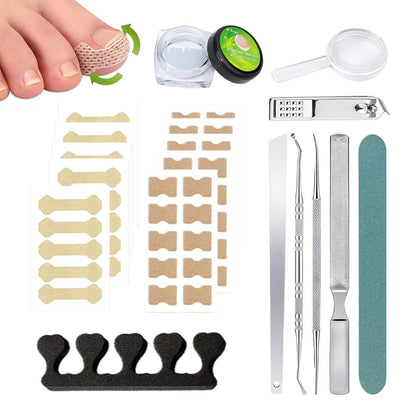 Dynaxor Eingewachsener Zehennagel Korrektur-Set mit Vergrößerungsglas und Korrekturstreifen – Professionelles Behandlungswerkzeug für die sichere und effektive Nagelpflege zu Hause
