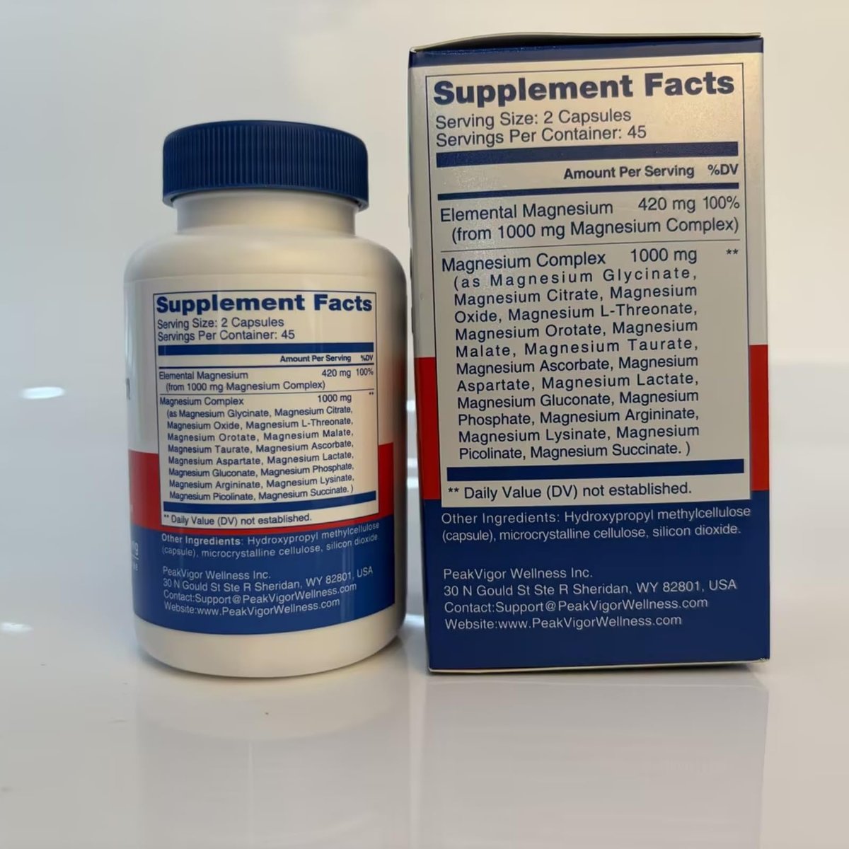 16-in-1 Magnesium Komplex 1000mg – Hochdosiert mit Magnesiumglycinat, Citrat, Orotat, L-Threonat, Malat – 90 vegane Kapseln für Frauen & Männer