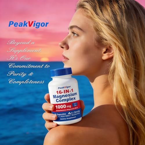 16-in-1 Magnesium Komplex 1000mg – Hochdosiert mit Magnesiumglycinat, Citrat, Orotat, L-Threonat, Malat – 90 vegane Kapseln für Frauen & Männer