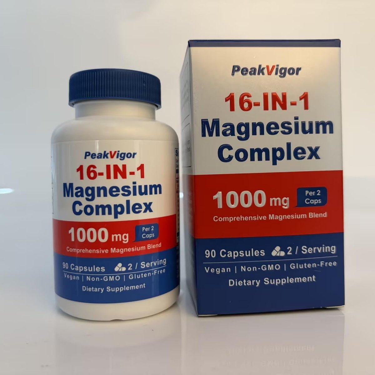 16-in-1 Magnesium Komplex 1000mg – Hochdosiert mit Magnesiumglycinat, Citrat, Orotat, L-Threonat, Malat – 90 vegane Kapseln für Frauen & Männer