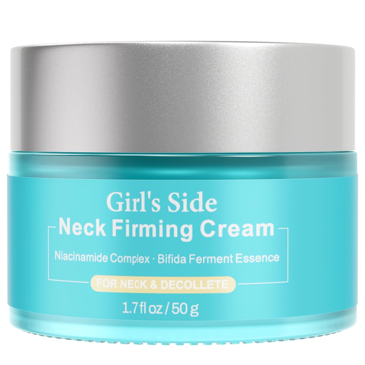 Girl's side Halsstraffende Creme mit Niacinamid & Bifida-Ferment – Hyaluronsäure, Koffein, Ceramid-Feuchtigkeitscreme zur Minimierung von feinen Linien, Straffung von Hals und Dekolleté, 50 g
