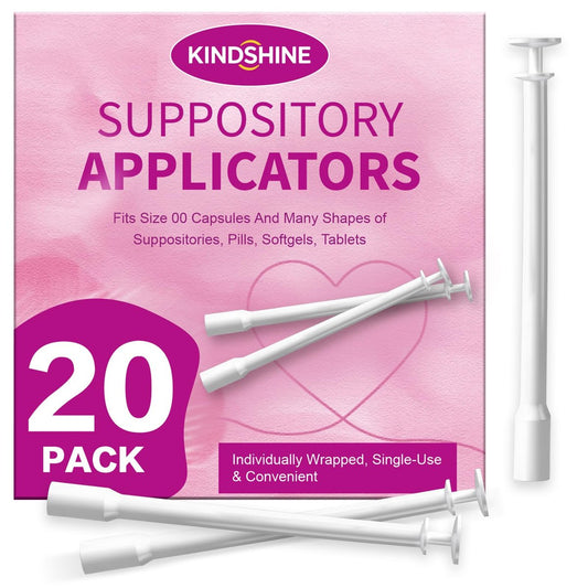 20 Stück Einweg-Applikatoren für Zäpfchen für Frauen, hygienisch einzeln verpackte Vaginalapplikatoren, passend für die meisten Pillen, Tabletten, Kapseln und Zäpfchenmarken
