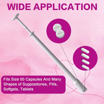20 Stück Einweg-Applikatoren für Zäpfchen für Frauen, hygienisch einzeln verpackte Vaginalapplikatoren, passend für die meisten Pillen, Tabletten, Kapseln und Zäpfchenmarken