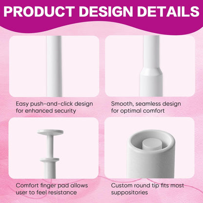 20 Stück Einweg-Applikatoren für Zäpfchen für Frauen, hygienisch einzeln verpackte Vaginalapplikatoren, passend für die meisten Pillen, Tabletten, Kapseln und Zäpfchenmarken