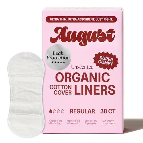 August Bio-Baumwoll Slipeinlagen für Frauen, 38 Stück, hautfreundlich, parfümfrei, hypoallergen