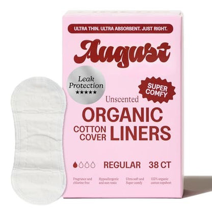 August Bio-Baumwoll Slipeinlagen für Frauen, 38 Stück, hautfreundlich, parfümfrei, hypoallergen