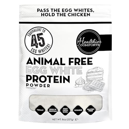 Healthier Comforts Tierfreies Eiweißpulver aus Eiklar | Vegane Eier-Omeletts, Engelkuchen, Baiser, Proteinshakes | Schäumt und bindet wie traditionelles Eiweiß (227 g)
