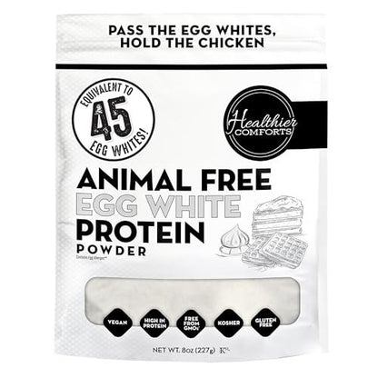 Healthier Comforts Tierfreies Eiweißpulver aus Eiklar | Vegane Eier-Omeletts, Engelkuchen, Baiser, Proteinshakes | Schäumt und bindet wie traditionelles Eiweiß (227 g)