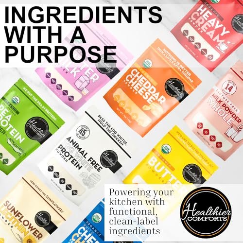 Healthier Comforts Tierfreies Eiweißpulver aus Eiklar | Vegane Eier-Omeletts, Engelkuchen, Baiser, Proteinshakes | Schäumt und bindet wie traditionelles Eiweiß (227 g)