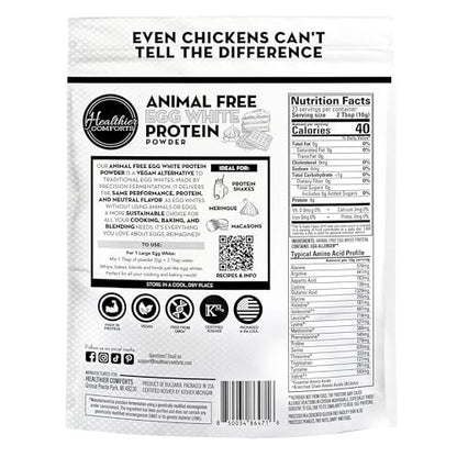 Healthier Comforts Tierfreies Eiweißpulver aus Eiklar | Vegane Eier-Omeletts, Engelkuchen, Baiser, Proteinshakes | Schäumt und bindet wie traditionelles Eiweiß (227 g)