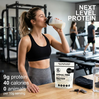 Healthier Comforts Tierfreies Eiweißpulver aus Eiklar | Vegane Eier-Omeletts, Engelkuchen, Baiser, Proteinshakes | Schäumt und bindet wie traditionelles Eiweiß (227 g)