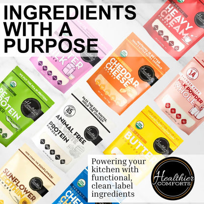 Healthier Comforts Tierfreies Eiweißpulver aus Eiklar | Vegane Eier-Omeletts, Engelkuchen, Baiser, Proteinshakes | Schäumt und bindet wie traditionelles Eiweiß (227 g)