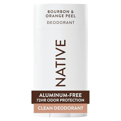 Native Deodorant – Natürlicher Deodorant für Frauen und Männer, 72h Geruchskontrolle, Aluminiumfrei, Bourbon & Orange Peel, 75g