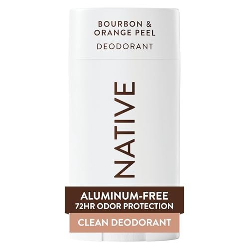 Native Deodorant – Natürlicher Deodorant für Frauen und Männer, 72h Geruchskontrolle, Aluminiumfrei, Bourbon & Orange Peel, 75g