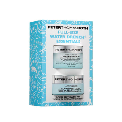 Peter Thomas Roth | Water Drench® Essentials 2-teiliges Gesichts- & Augenpflege-Set | Hyaluronsäure Hautpflege-Set mit Feuchtigkeitscreme und Augenmasken