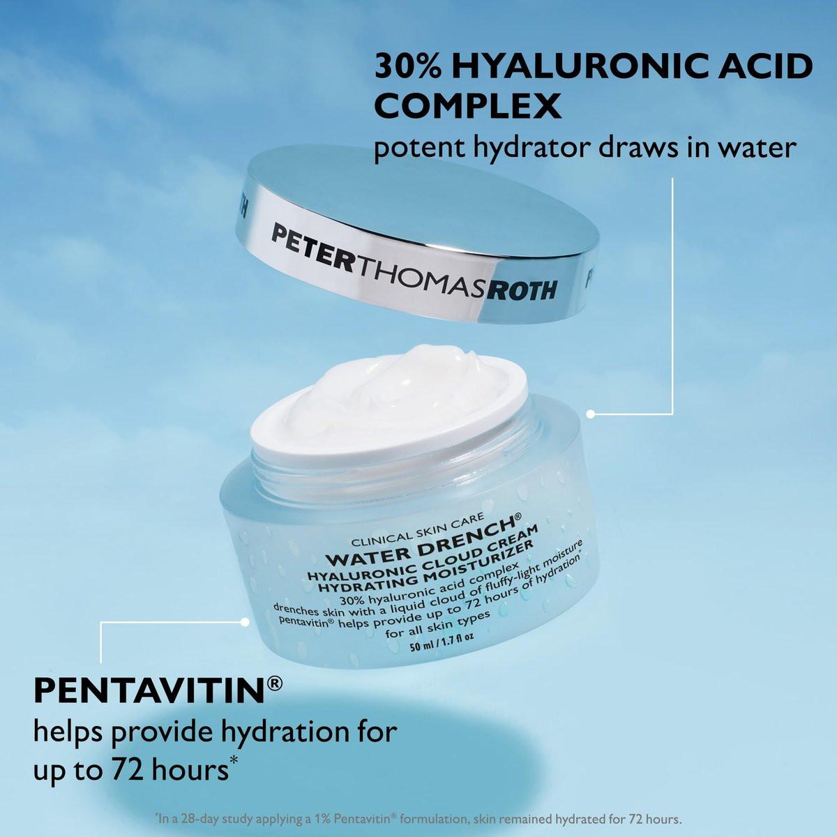 Peter Thomas Roth | Water Drench® Essentials 2-teiliges Gesichts- & Augenpflege-Set | Hyaluronsäure Hautpflege-Set mit Feuchtigkeitscreme und Augenmasken