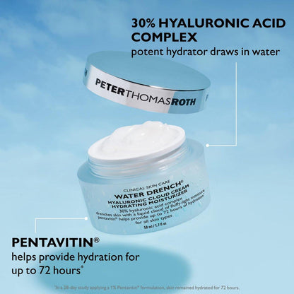 Peter Thomas Roth | Water Drench® Essentials 2-teiliges Gesichts- & Augenpflege-Set | Hyaluronsäure Hautpflege-Set mit Feuchtigkeitscreme und Augenmasken