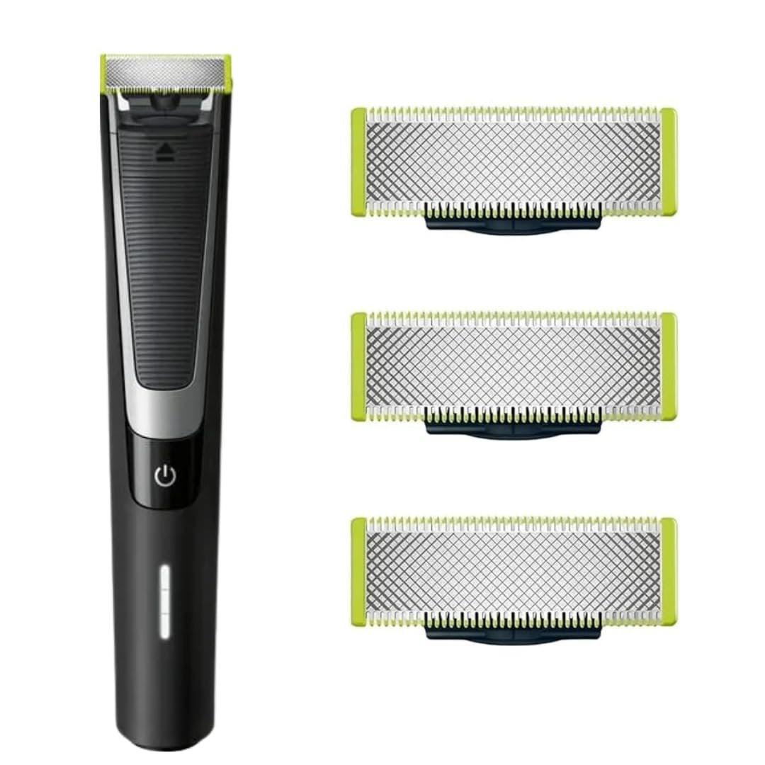 Set 3 Ersatzklingen für OneBlade – Edelstahlklingen kompatibel mit OneBlade Elektro-Trimmer & Rasierer