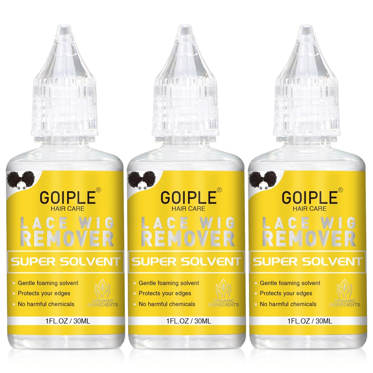 Goiple Fast Acting Tape-in Extension Remover – Klebelöser für Tape-In-Haarverlängerungen, Perückenkleber, Lace-Kleber und doppelseitige Klebebänder | Entferner für alle Haarklebebänder (3 Stück)