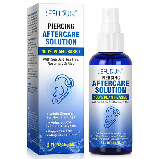 Piercing Aftercare Spray – Saline Spray für Ohr-, Bauch- & Nasenpiercings – Sanfte Reinigung & Pflege – 60 ml