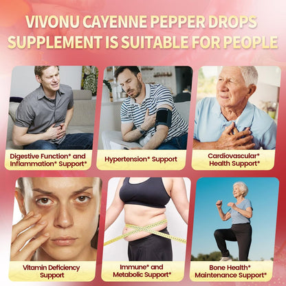 VivoNu Cayenne Pfeffer Softgel Kapseln – Unterstützt Beinvenen, Herz- und Blutgefäßgesundheit mit Vitamin E, D3+K2 sowie Traubenkern-, Weißdorn-, Rote Bete- und Berberin-Extrakten (240 Kapseln, 1 Flasche)