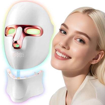 ONLUKY Rotlicht-Therapie-Maske für das Gesicht – Kabellose LED-Gesichtsmaske mit Infrarotlicht, USB-C wiederaufladbar, für Zuhause, Reisen, Yoga, Schlaf (Pink)