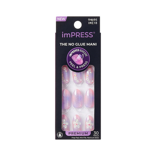 imPRESS Kiss Impress No Glue Mani Press On Nails 'Pick Me First' Pink Medium Oval – 30 Nägel ohne Kleber