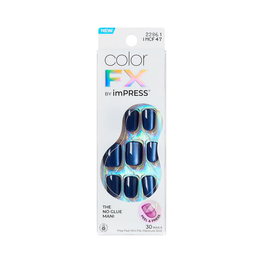 Kiss Impress No Glue Mani Press On Nägel, ColorFX, 'Velvet Romance', Lila, Kurze Länge, Squoval-Form, Inklusive 30 Nägel, Vorbereitungspad, Anleitungsblatt, 1 Manikürestab, 1 Mini-Feile