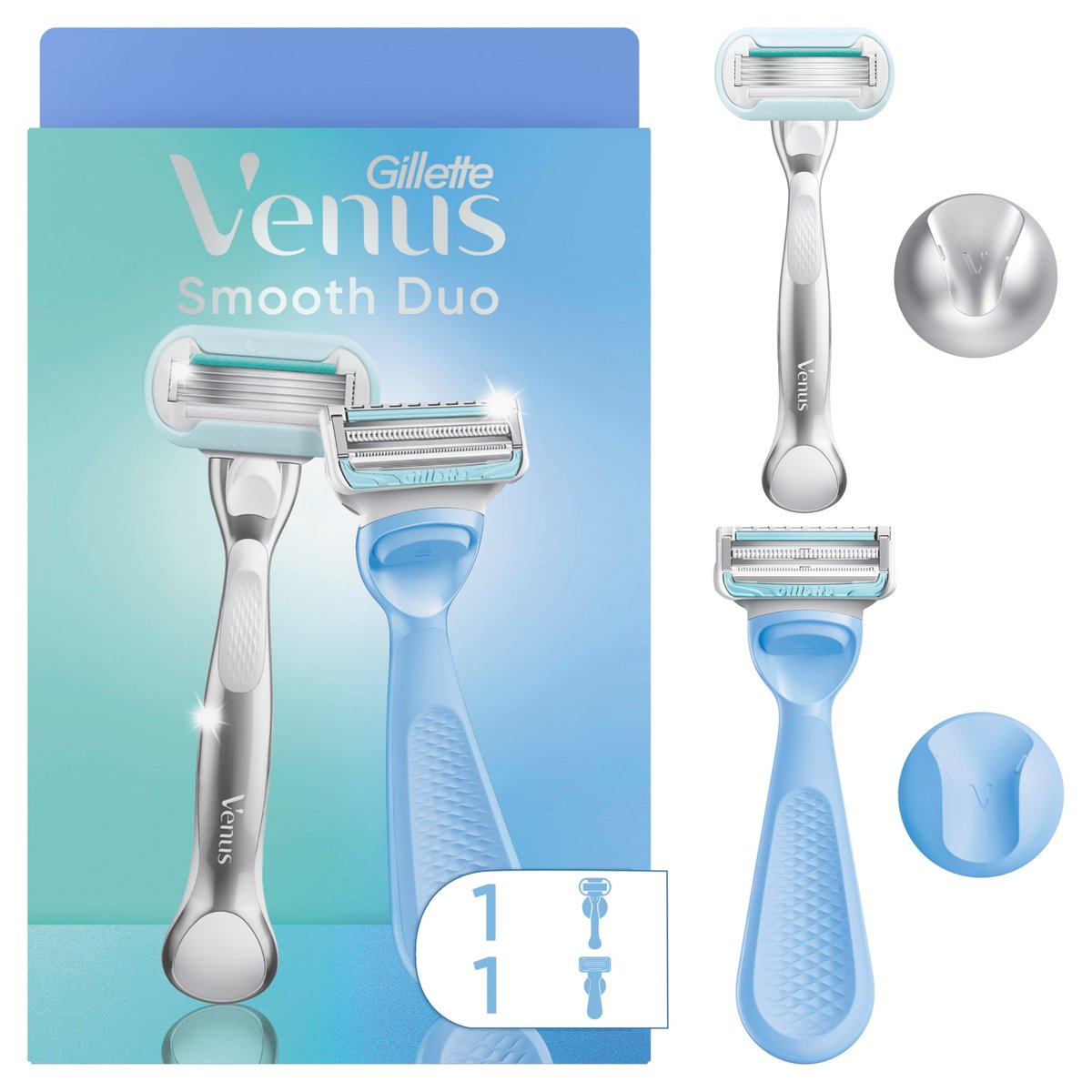 Gillette Venus Intimate Rasierer für Frauen – Set für Schamhaare und Körper, 1 Körper- + 1 Bikinirasiere