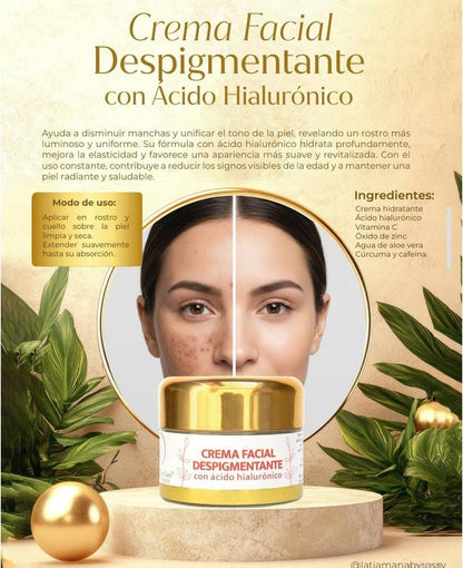 Rossy Trujillo Feuchtigkeitscreme – Hyaluronsäure + Aloe Vera – Aufhellend – Von den Schöpfern von La Tía Mana – 30 ml