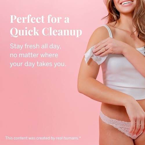 Pixie Feminine Wipes – Natürlich duftend nach Rosenwasser + Weißem Tee – Spülbar, biologisch abbaubar & pH-ausgeglichen – einzeln verpackte Tücher für unterwegs – Reiniger für Menstruationstassen & -scheiben (10 Stück)