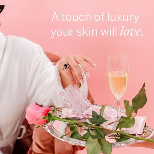 Pixie Feminine Wipes – Natürlich duftend nach Rosenwasser + Weißem Tee – Spülbar, biologisch abbaubar & pH-ausgeglichen – einzeln verpackte Tücher für unterwegs – Reiniger für Menstruationstassen & -scheiben (10 Stück)