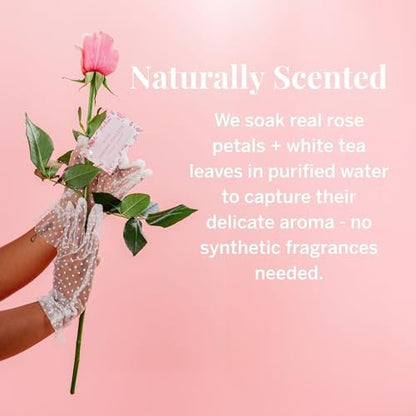 Pixie Feminine Wipes – Natürlich duftend nach Rosenwasser + Weißem Tee – Spülbar, biologisch abbaubar & pH-ausgeglichen – einzeln verpackte Tücher für unterwegs – Reiniger für Menstruationstassen & -scheiben (10 Stück)